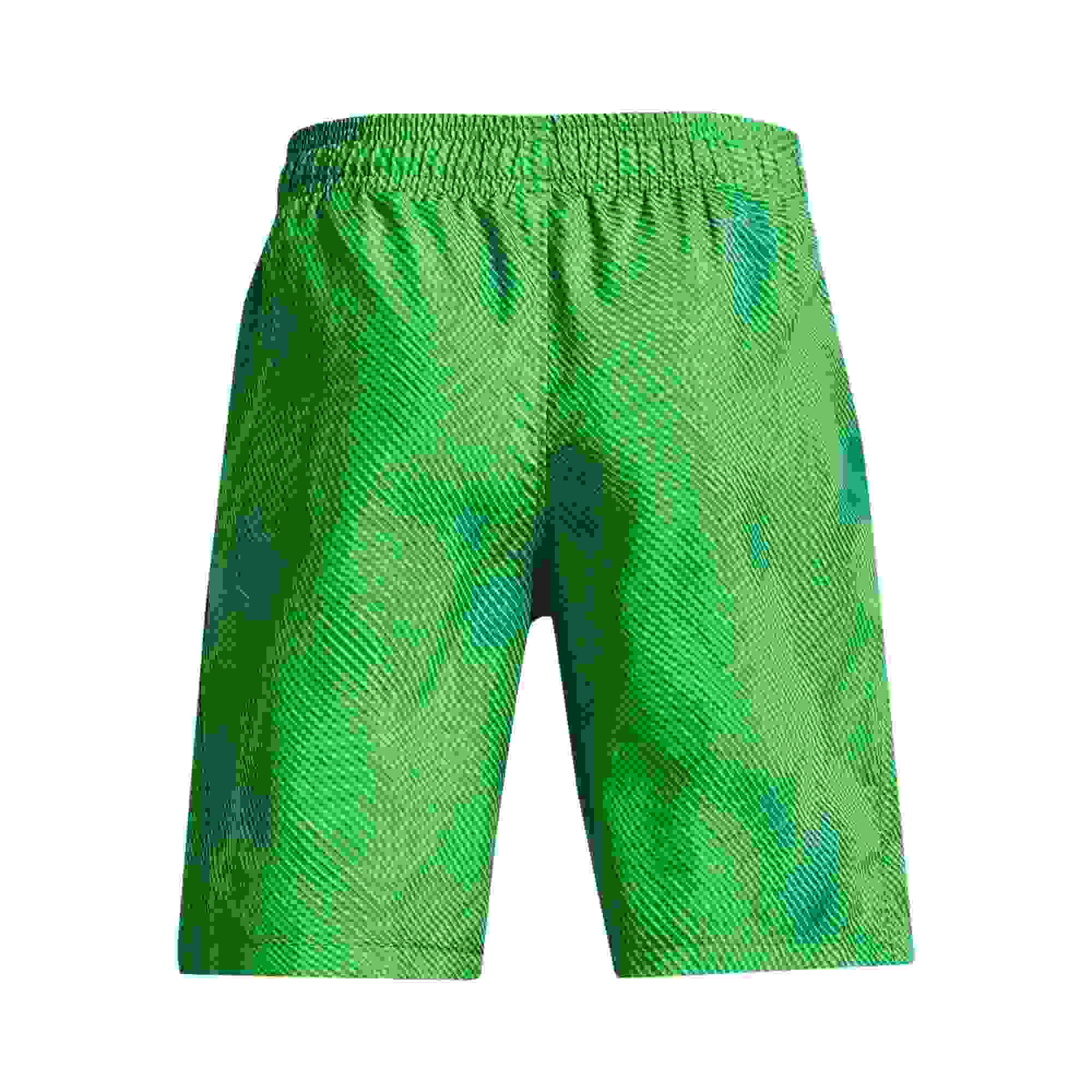 Under Armour Woven Printed Big Boys' Green Shorts